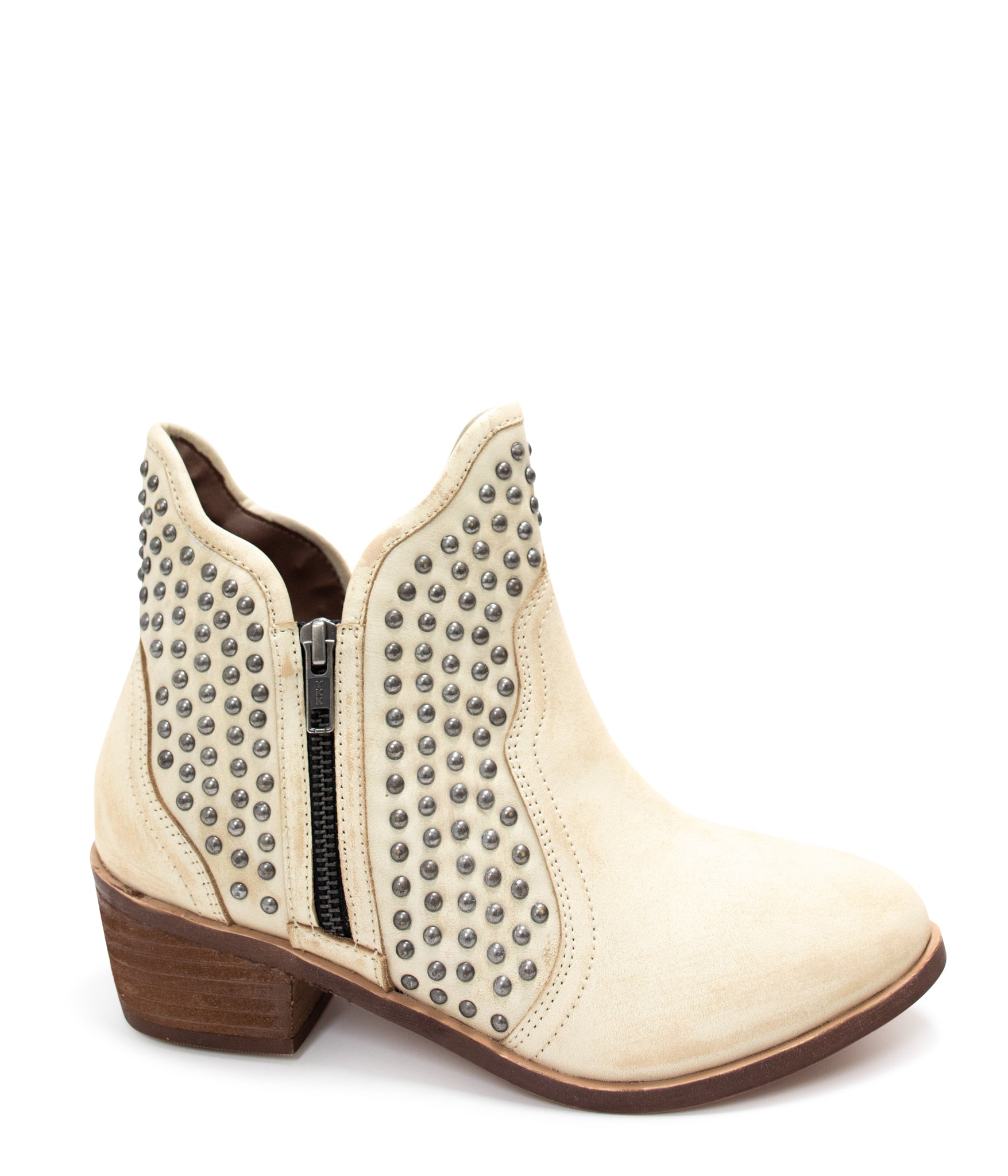 Nailed It Studded Ankle Boot in White Naughty Monkey   