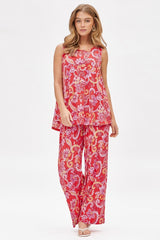 Paisley Sunkissed Relaxed Top & Pant Set in Coral Dear Scarlett
