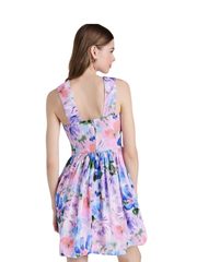 Shoshanna Midnight Cadey Asymmetric Neckline Fit and Flare Mini Dress SALE