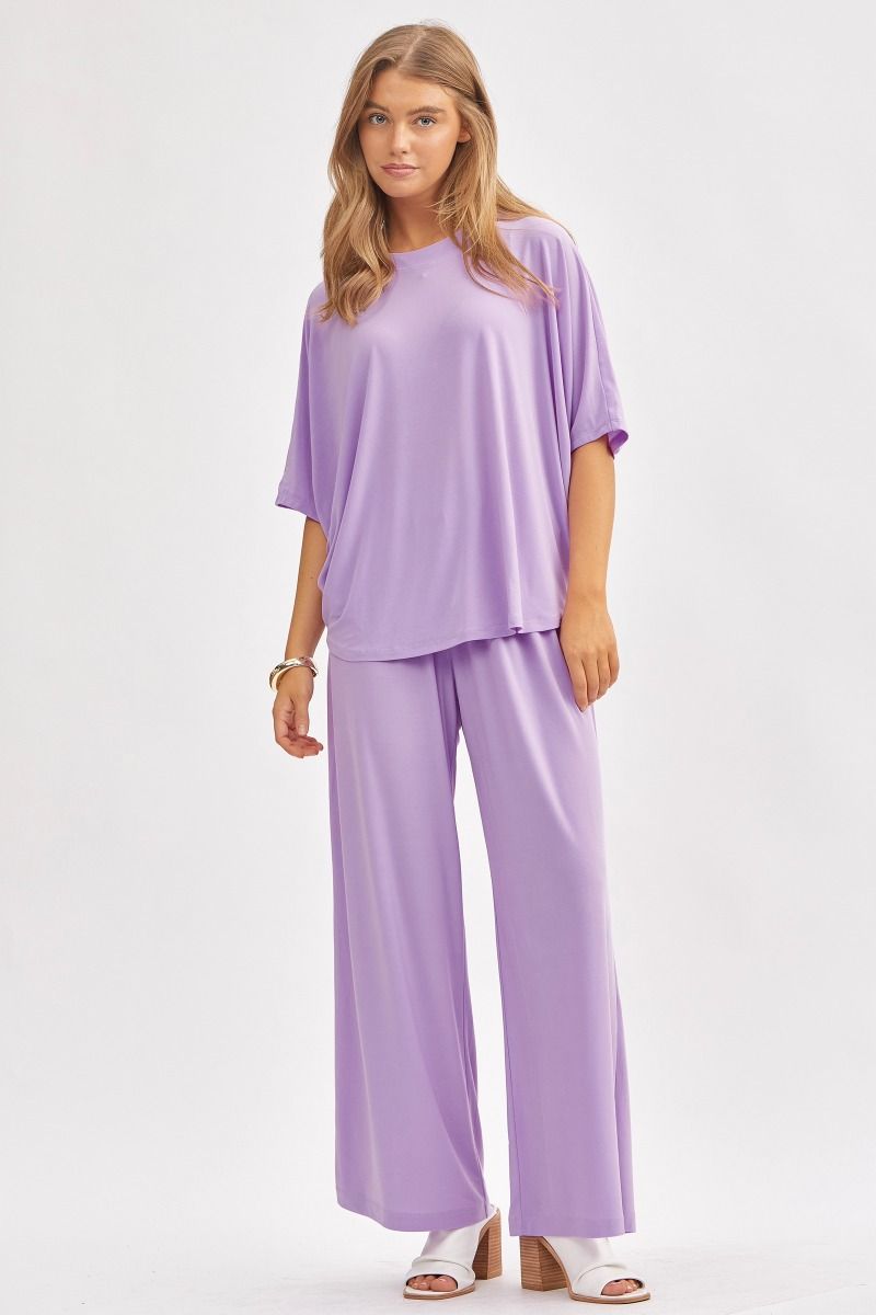 Poncho Style Top & Wide Leg Pant Coastal Set Dear Scarlett
