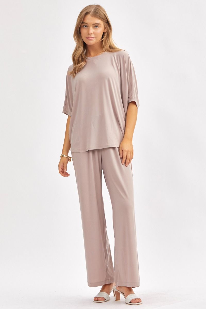 Poncho Style Top & Wide Leg Pant Coastal Set Dear Scarlett
