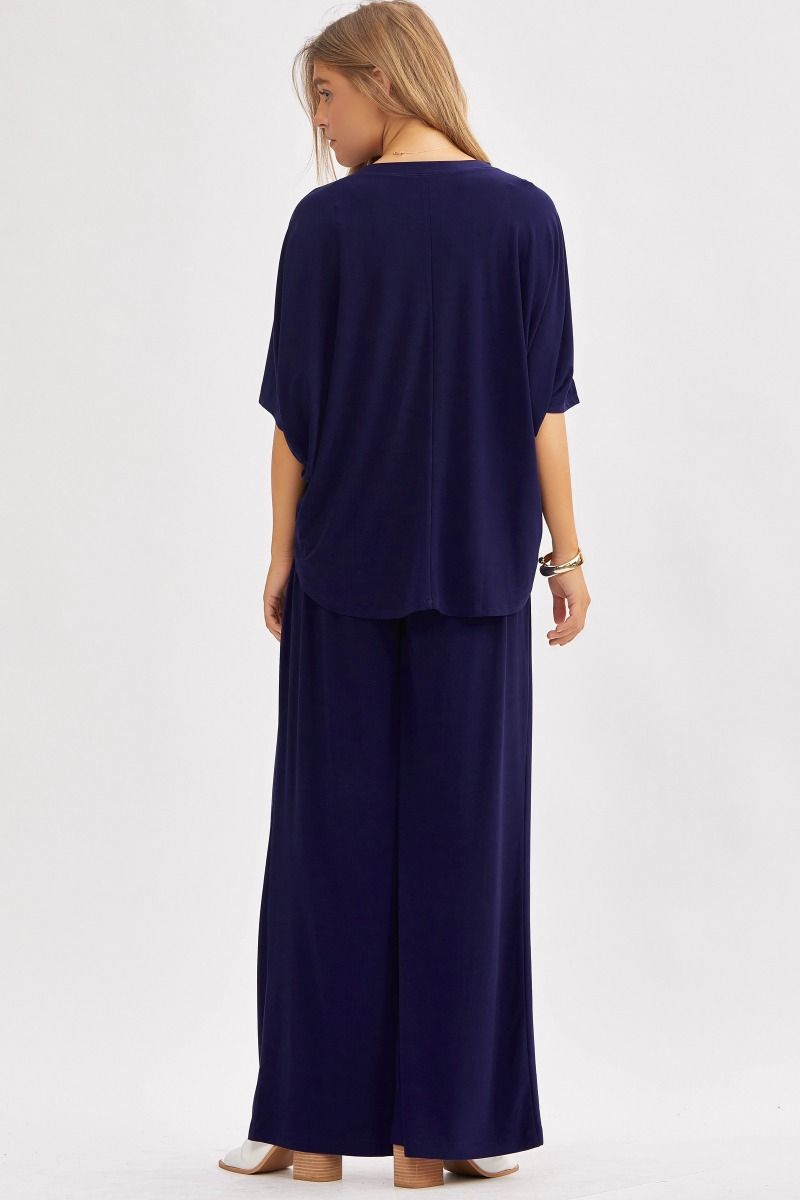Poncho Style Top & Wide Leg Pant Coastal Set Dear Scarlett